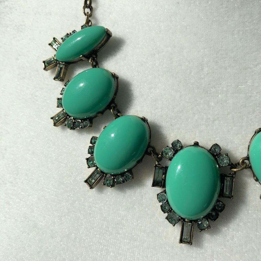 J Crew Turquoise Beaded Jewel Bib Necklace - Picture 2 of 4